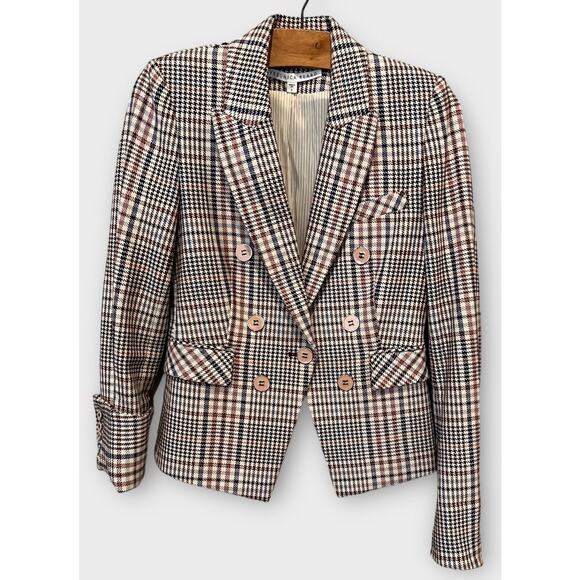 Veronica Beard Diego Dickey Double Breasted Houndstooth Blazer Size 0 - Picture 5 of 11